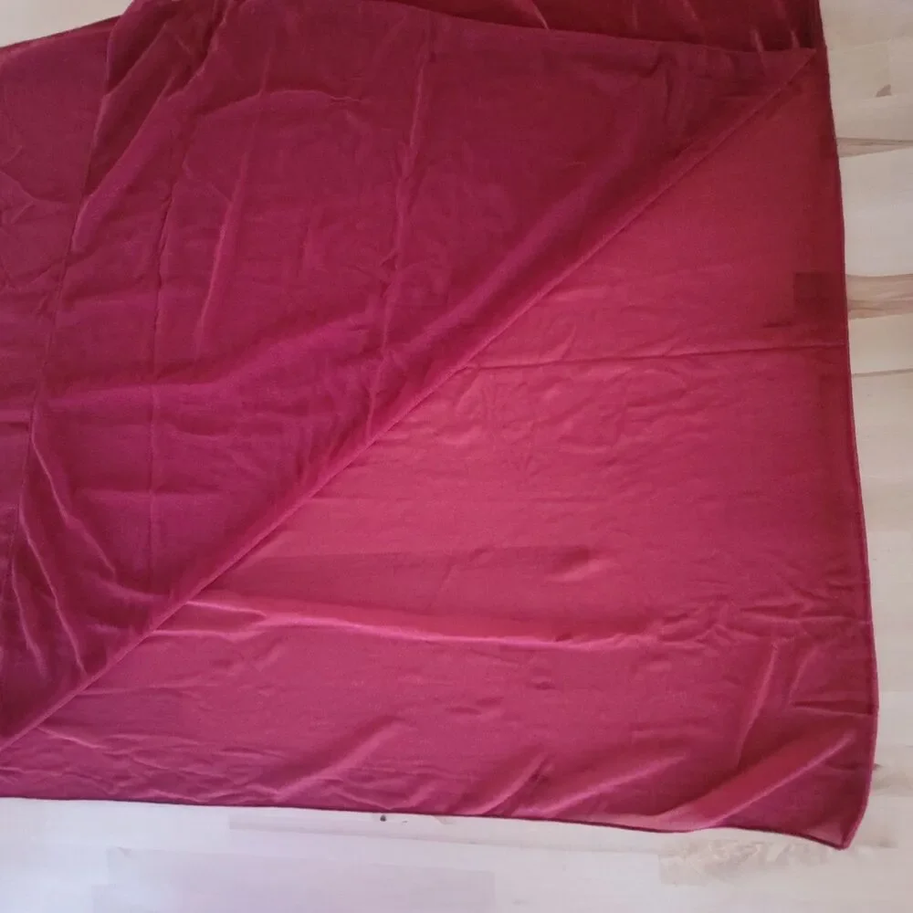 Sheer Window Scarf, set of 2, 112 x 29 inches Cranberry Red Burgundy Sparkle